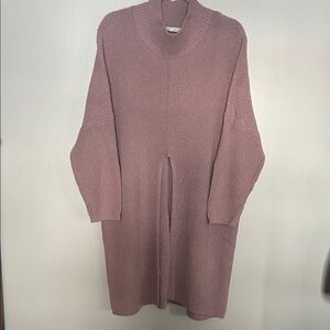 Free People Cozy Pink Knit Sweater/Beach Dress size Large